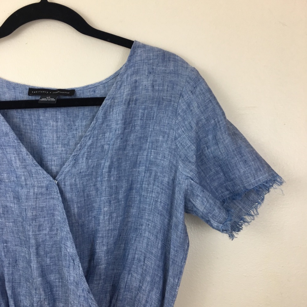 Anthropologie Sanctuary Linen Chambray Romper XS - Picture 2 of 7